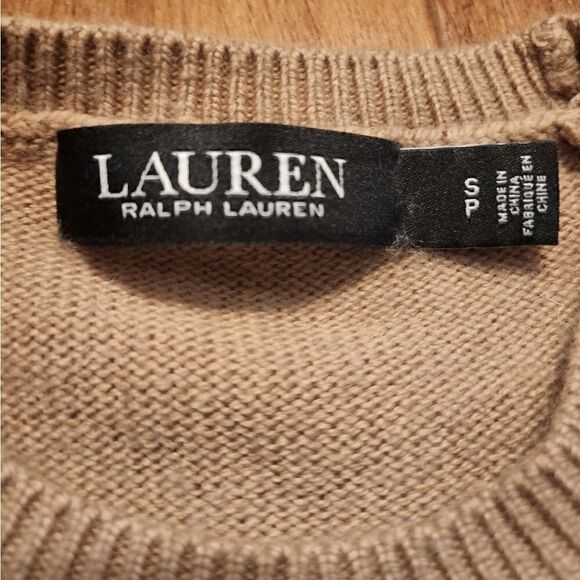 Ralph Lauren Black Label Crew Neck Lamb Wool Blend Tan Size S/P - Picture 5 of 6